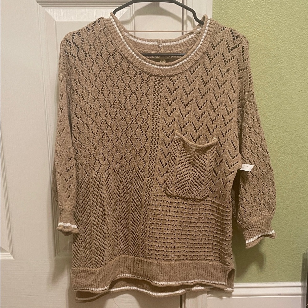 Democracy Tan Knit Women's Sweater